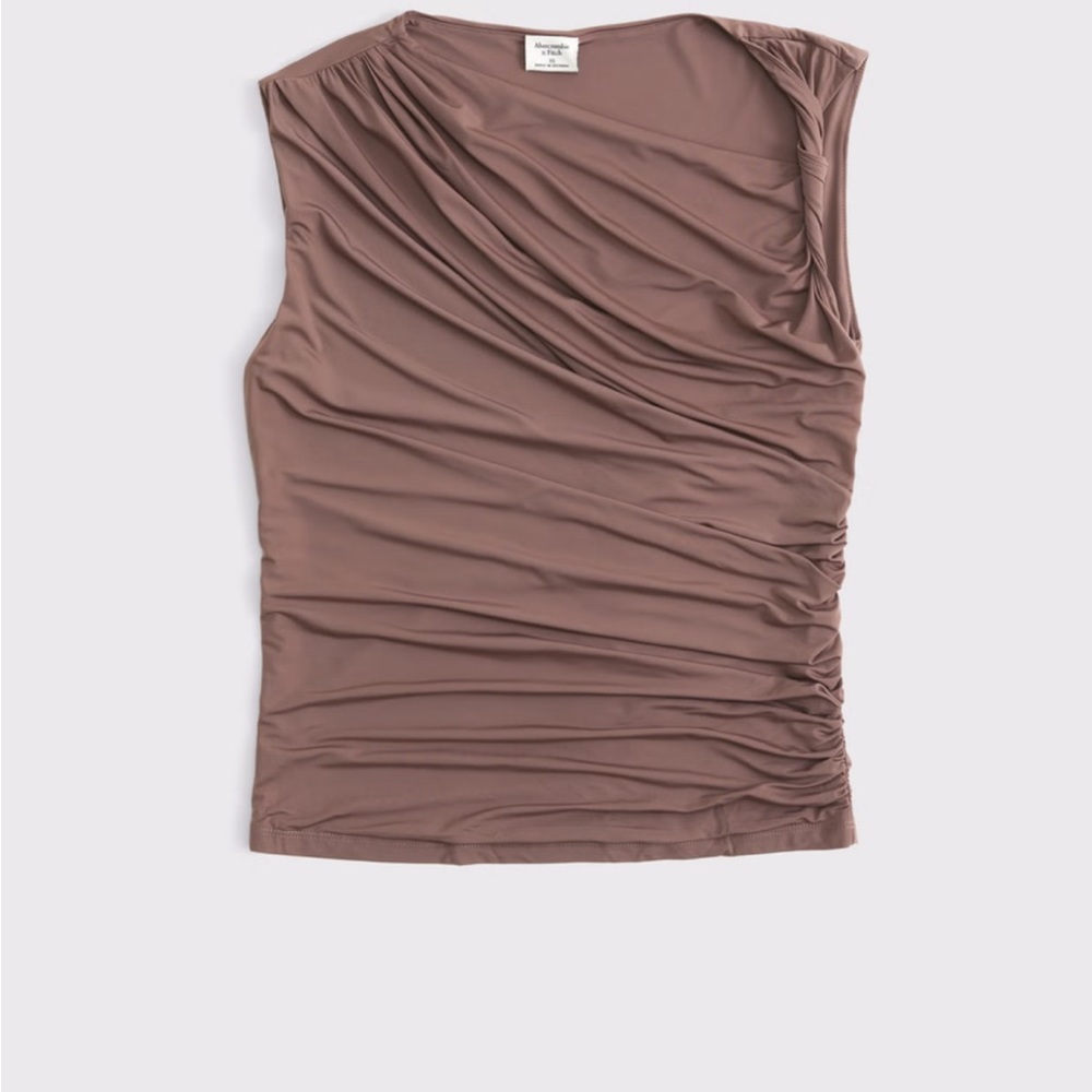 Brand new/ never worn. Abercrombie & Fitch Ruched Brown Sleeveless Tank